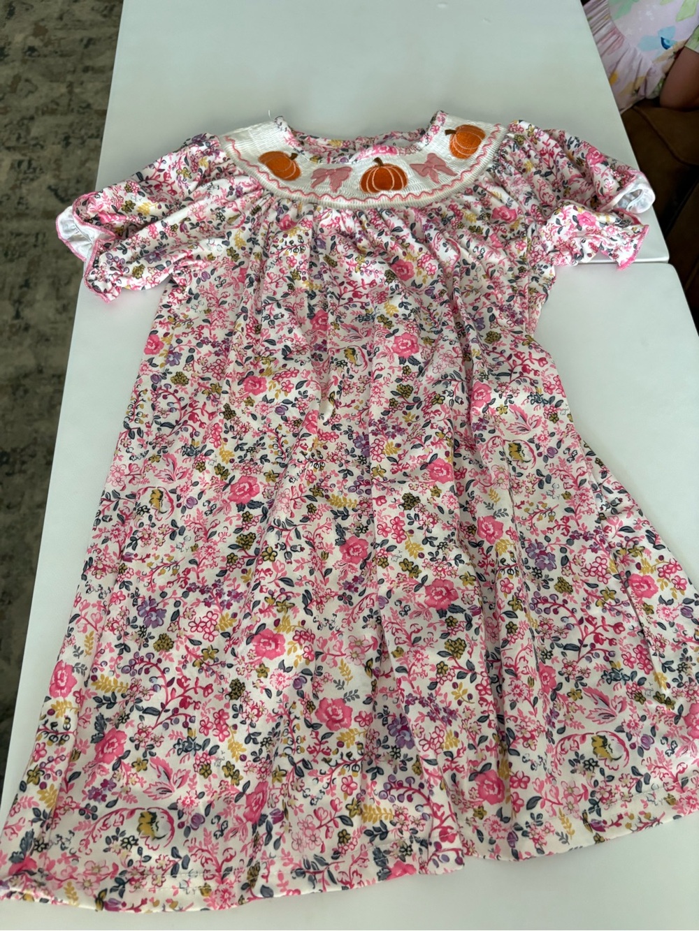 Smocked Pumpkin Dress // 6y